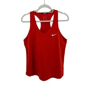 Nike Dri-FIT Tank Top XL Racerback V-Neck Red Sleeveless Athletic Workout Gym‎
